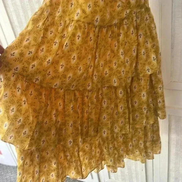 VERONICA BEARD Virginia Dress One Shoulder Floral Layered Yellow Cotton 6 NWT - Picture 9 of 10